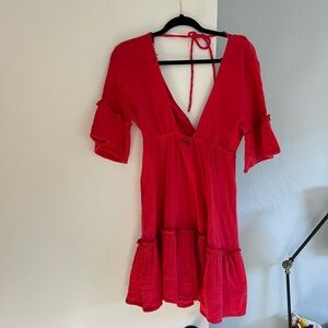 Red billabong cotton mini dress